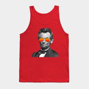 Low Poly Abe Lincoln with Sunglasses Tank Top